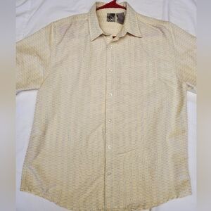 Ocean Pacific OP Surf Shirt Mens Large Cream Button Down Skater Beach Resort